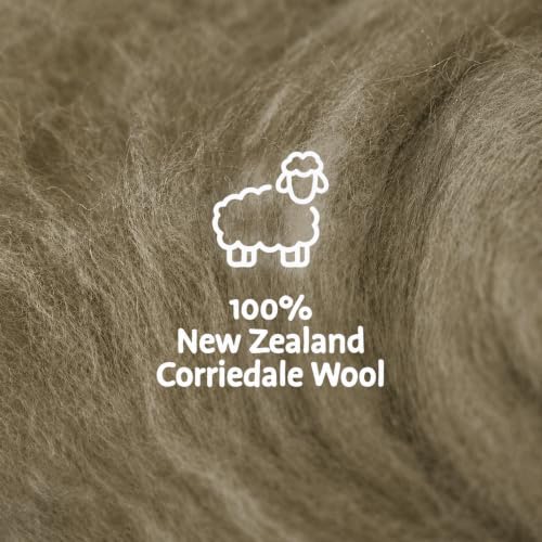 Woolbuddy Corriedale Wool Roving Kit for Needle Felting (Brown) 20g Each - color: Brown