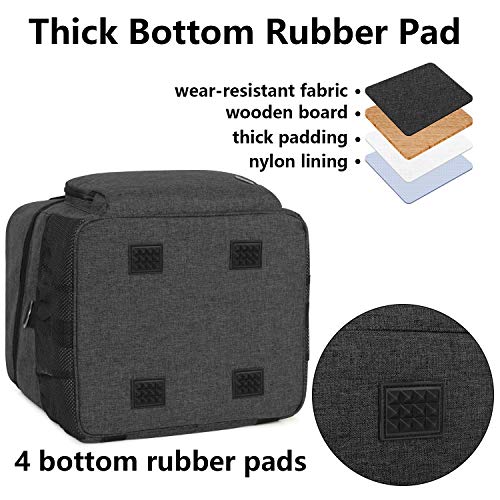 LUXJA Serger Machine Carrying Case with Bottom Wooden Board, Black - color: Black