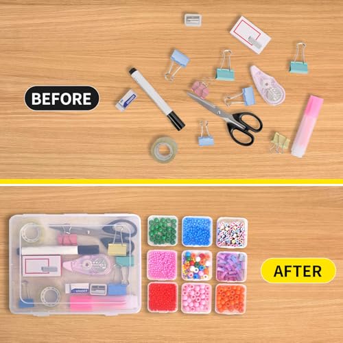 Bead Organizer Box, 90pcs Small Clear Plastic Storage Containers, Craft Storage Box Features Hinged Lid and Labels, Mini Boxes for Bracelets, Jewelry, Diamonds, Clay Beads, Screws, Seeds, Small Parts - size: 3 Pack 90 Pcs