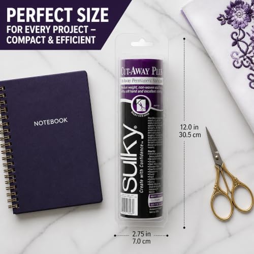 Sulky Of America 275-08 Cut Away Plus Midweight Stabilizer, 7-2/3in x 8yds, White