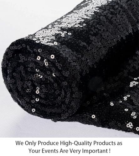 ShiDianYi 30 Feet Sequin Mesh Material for Dress, Backdrop - Black Sparkle Fabric by The Yard - color: Black, size: 10 Yard