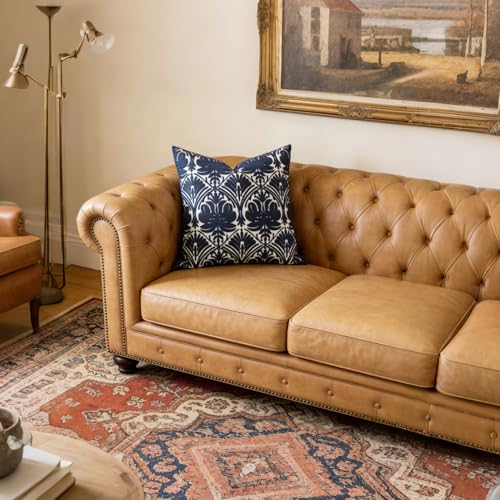 Slow Cow Embroidered Throw Pillow Cover 18 x 18 Inch Navy Blue - color: Navy Rose, size: 18" x 18" (Pack of 1)
