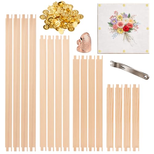 Yhizeva Mini+ Needlepoint Stretcher Bars Set, 8/12/14/16 Inch, 16 Bars - size: 8"/12"/14"/16" Set