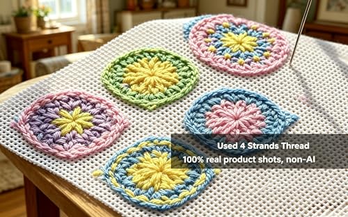 13 Mesh Blank Needlepoint Canvas 17.7x13.8 in, White Cotton for Embroidery - color: 13 Mesh, size: 17.7X13.8 IN