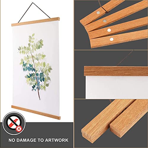 WITCOLOR Magnetic Poster Hanger Frame 28x22 28x20 28x40 Poster Frame 28 Inch Wide 1 Pack Magnetic Hanging Frame Teak Wood 28" Wide Magnetic Poster Hanger Picture Frame - color: Teak Wood, size: 28 Inch