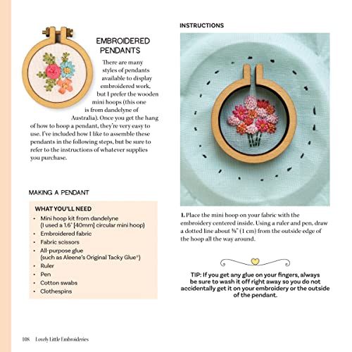 Lovely Little Embroideries: 19 Dimensional Flower Bouquet Designs for Hand Stitching (Landauer) How to Make Small and Easy Floral Embroidery Hoops, Pendants, Sachets, Accessories, Ornaments, and More