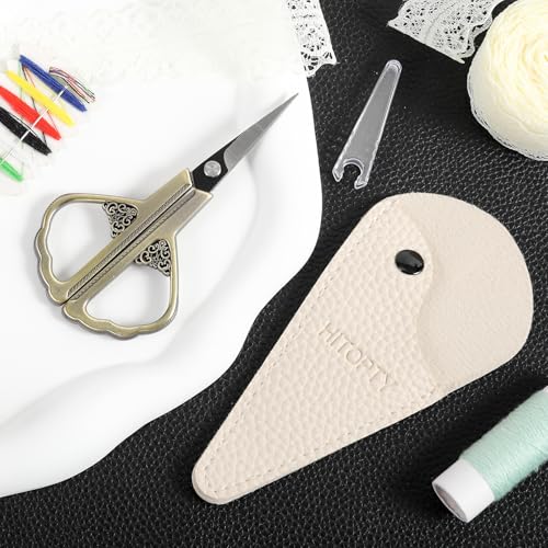 Precision Detail Scissors, Little Sharp Sewing Scissor with Sheath - color: Bronze