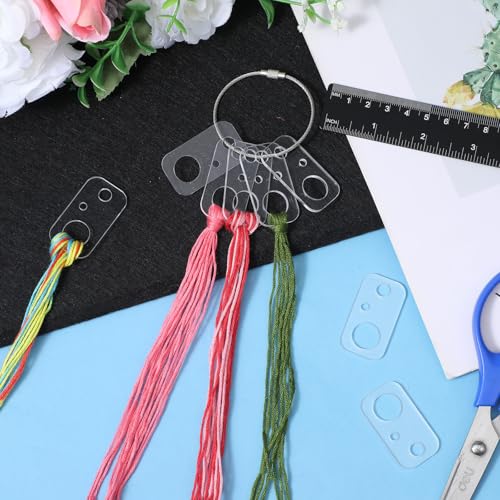 Clear Acrylic Bobbins with Hinged Ring Rectangle Acrylic Bobbins Cross Stitch Tread Bobbin's Sewing Thread Winding Thread Bobbin Organizers for Sewing Storage DIY Crafts
