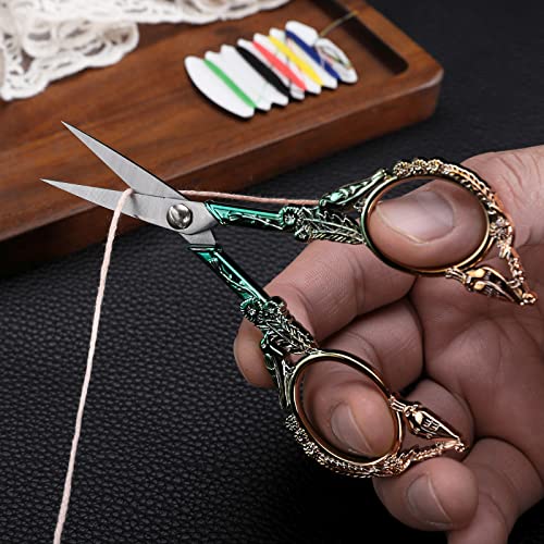 YOUGUOM Precision Embroidery Scissors, Sharp Sewing Scissors - color: Gold Green
