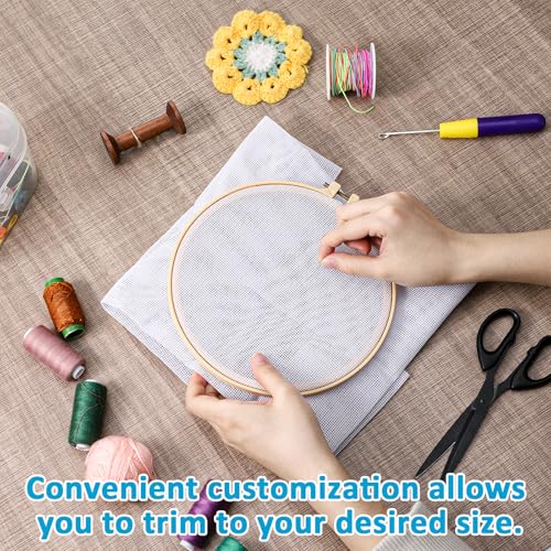 14 Mesh White Needlepoint Canvas, 19.6" x 17.7" Embroidery Blank Cloth 2PCS