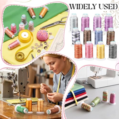 80 Colors Variegated Polyester Embroidery Machine Thread Kit 500M (550Y) Each, 40WT Variegated Rainbow Thread for Sewing Machines, Hand Sewing, Embroidery, Serger