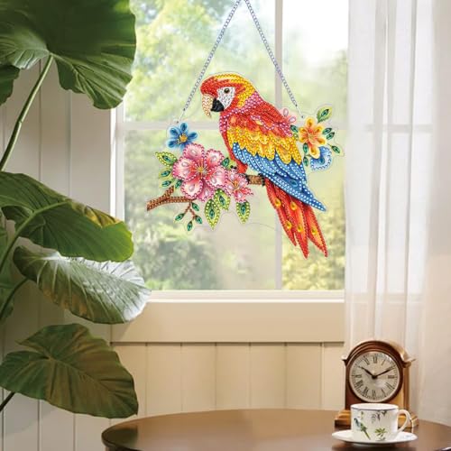ARPADAMO Bird Diamond Art Kits for Adults, Acrylic Hanging Suncatcher - color: DP05095
