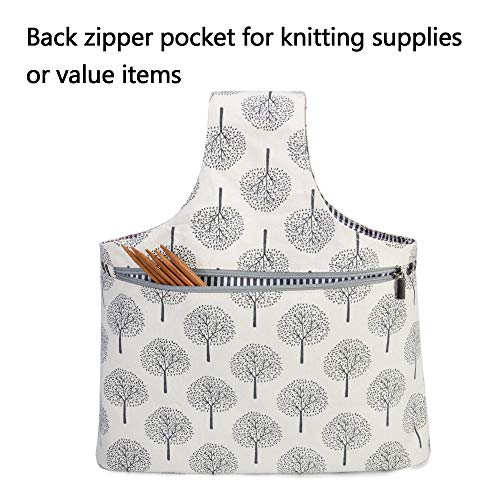 Teamoy Knitting Bag Tote, Travel Crochet Project Wrist Bag, Large, Tree - color: Tree, size: Large