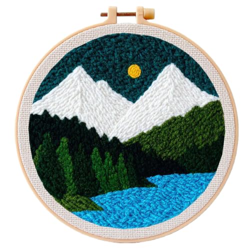 Punch Needle Kit Beginners Snow Mountain Embroidery Kit DIY Craft Lovers - color: Snow Mountain