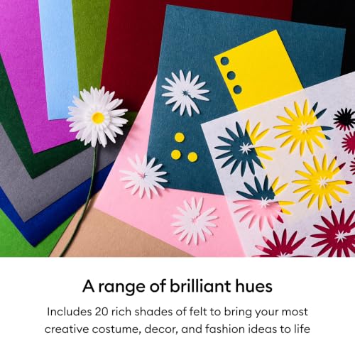 Cricut® Felt Sheets, Rainbow Sampler – 12 in x 12 in (40 ct)