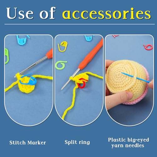 Yizzvb 34 Pcs Crochet Ring Adjustable Knitting Thimble Accessories - color: Color3