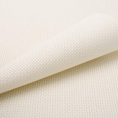 Aida Cloth 14 Count Cross Stitch Fabric,12×18inch,5Pcs (Rice) - color: Beige