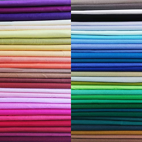 50pcs 10 x 10 inches Cotton Fabric Bundle-Solid - color: Solid, size: 10” x 10”