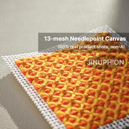 Needlepoint Canvas, 13-Mesh, 20" X 17", Beige Needlepoint Canvas Embroidery Blank Cloth - color: Beige 13-mesh