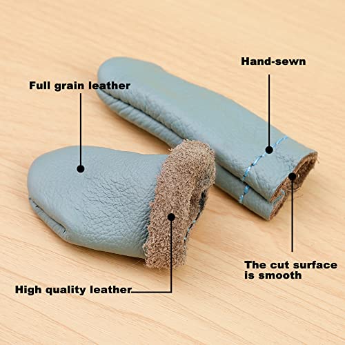 Mayboos 4 Pairs Leather Finger Protector Leather Thimble - size: 4 Pairs