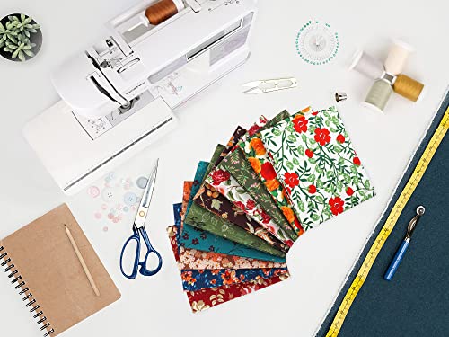 Craftido -25 Options- 100% Cotton Quilting Fabric Bundles 10pcs Fat Quarters 18”x21”-Medium Weight 5.2 oz- Soft Cotton for Quilting, Sewing Project, Patchwork, DIY Crafts - Retro Style - color: Retro Style