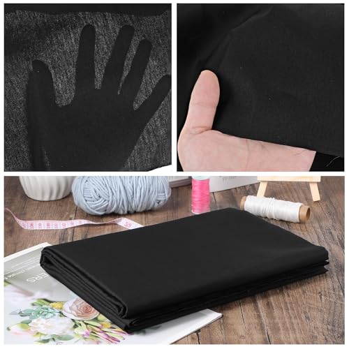 3 Yards Black Cotton Fabric by the Yard Fabrics,59 Inches Wide Medium Weight 100% Natural Cotton Fabrics,Bleached Muslin Fabric for Sewing Clothing Crafts Material - color: Black, size: 3 yard