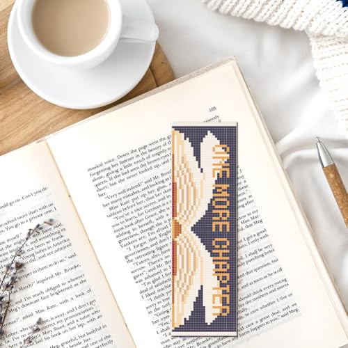 FREEBLOSS 6 Set Cross Stitch Bookmark Kit 11CT DIY Cross Stitch Kits Books Pattern Stamped Embroidery Kit with Instructions Bookmark Making Set for Adult Beginners 8x2.4inch