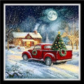 Fanxvivy Counted Cross Stitch Kits for Adults 11CT Unprinted Cross-Stitch Patterns Embroidery Kits Easy Cross Stitching Needlepoint Kits-Christmas Tree Snow Scene 18x18 inch - color: DIYcraft13