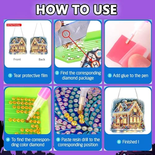 ZeeLionArt Hanging Diamond Art Kits for Adults,Sun and Moon Pendant Diamonds Painting Art Kit,7.1x7.1inch Acrylic Diamonds Painting Board Kit Ornament, Special Crystal Diamond Hanging Ornament - color: DP04159
