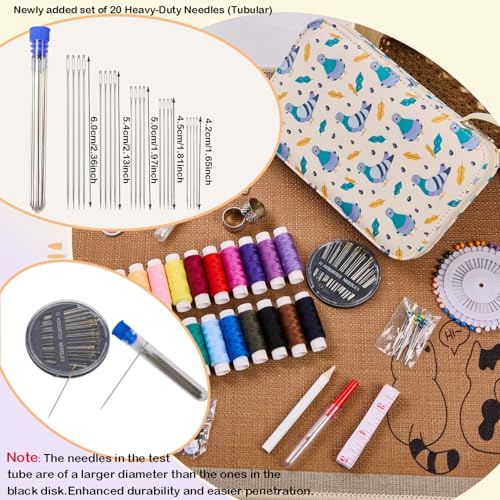 Printing Travel Sewing Kit with 130PCS Basic Sewing Supplies Accessories - color: 130PCS-Cartoon