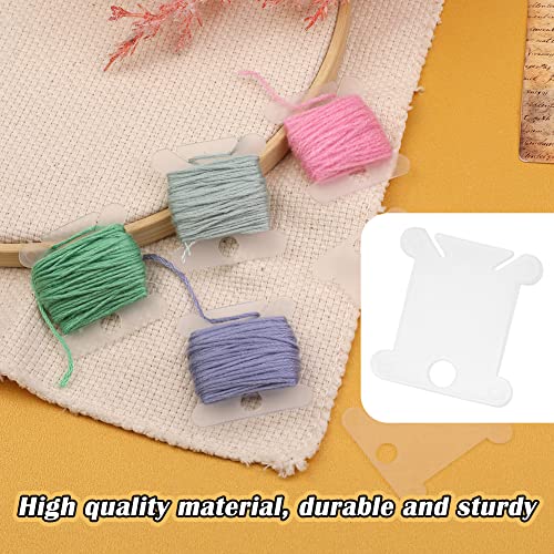 LOKUNN Embroidery Floss Bobbins 150 PCS Embroidery Floss Organizer - color: Transparent*150