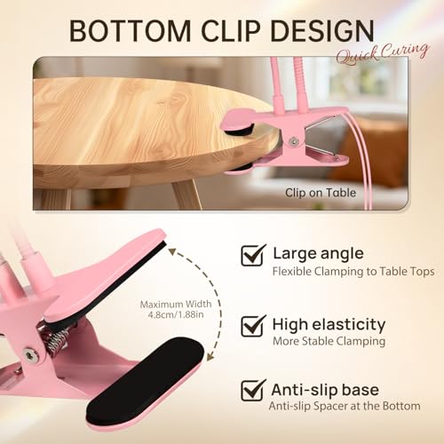AORAEM UV LED Nail Lamp, Double-Headed Flash Cure Light, Pink - color: Gooseneck-Pink