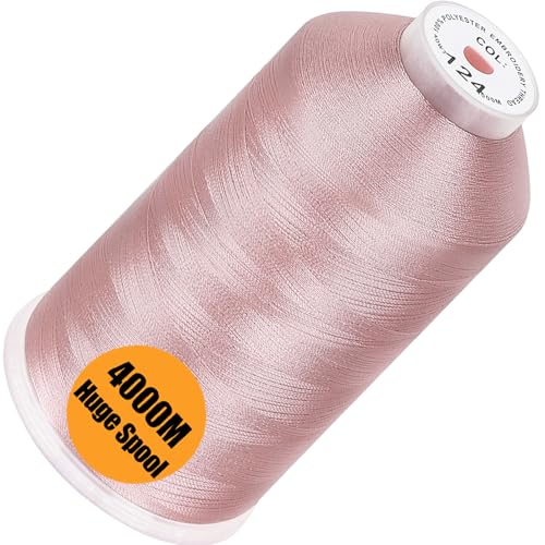New brothread 4000M Huge Spool Embroidery Machine Thread - Flesh Pink - color: Flesh Pink-124