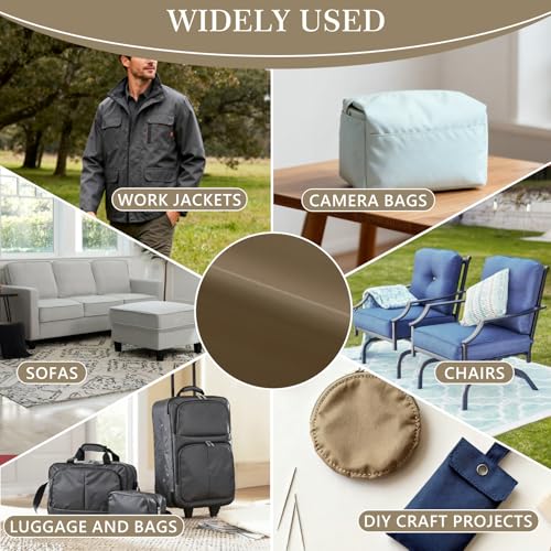 Thick Twill Fabric by The Yard, 58" W 0.75mm Polyester Twill Woven Lining Fabric Soft Excellent Luster Upholstery Fabric for Bags, Cushion, Chair, DIY Projects, 15 Yards Khaki - color: Khaki, size: 15 Yards