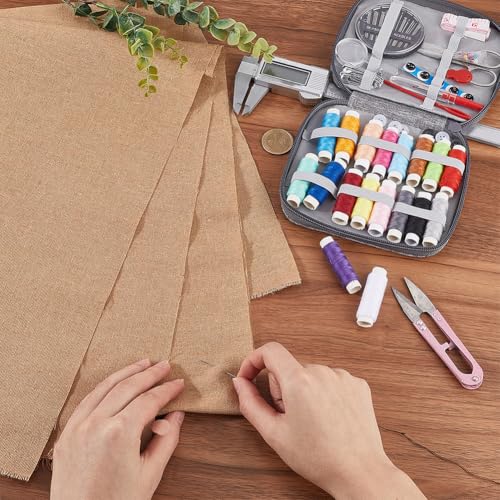 59 Inch Khaki Canvas Upholstery Fabric Linen Liner Fiber by The Yard Blend Embroidery Cloth Needlework Material Fabrics for Sewing Making Clothes Furniture Cover Chair Cushion Craft Supply - color: Khaki, size: 1500x1000mm