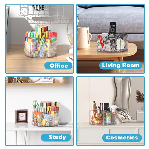 Acrylic Pen Holder for Desk Organizer Holder with 2 Adhesive DIY Stickers - size: Large x2 sticker