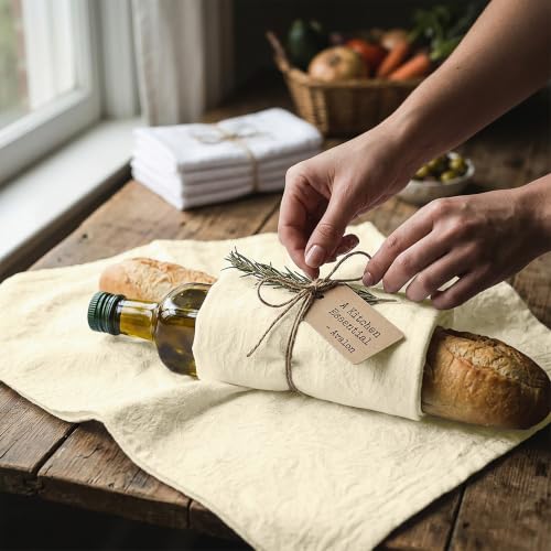 Avalon Kitchen Flour Sack Towels – 15 Pack, 28x28 Inch, 100% Cotton – Flour Sack Dish Towels for Drying Dishes, Baking, Bread Proofing, Crafting & Embroidery – Reusable Beige Kitchen Towel - color: Beige, size: 15 Pack - 28x28 inches
