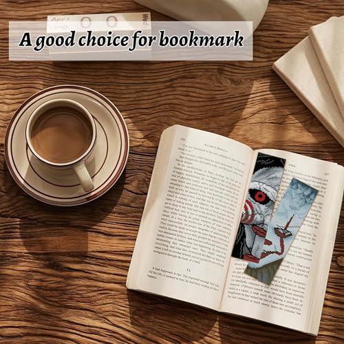 NEGEKFKX 6 Pcs Horror Cross Stitch Bookmark Kit for Adult Beginners - color: Cross stitch bookmark-1