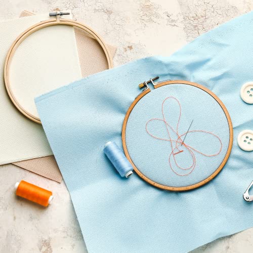 Essentials By Leisure Arts Wood Embroidery Hoop 4" Bamboo - Wooden Hoops for Crafts - Embroidery Hoop Holder Cross Stitch Cross Stitch Hoops and Frames