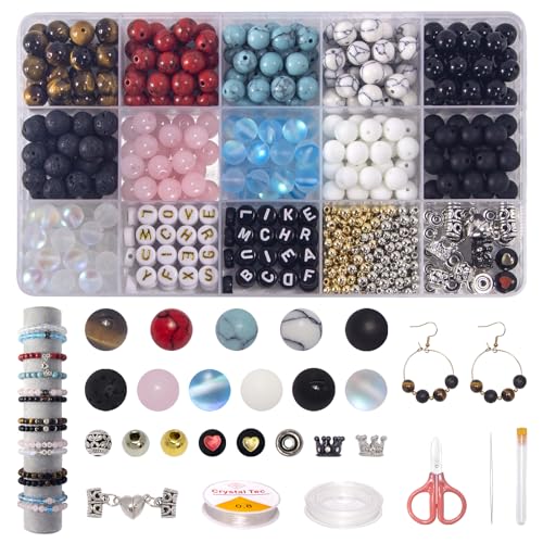 636pc Gemstone Beads for Jewelry Making - Bracelet Making Kit for Adlut Boy - color: Bracelet Making Kit for Adults