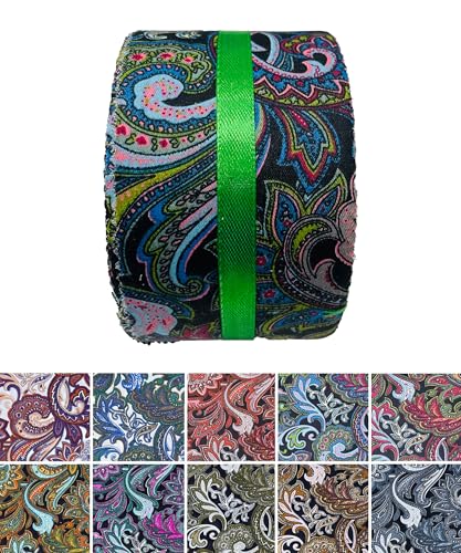 100% Cotton Jelly Roll Fabric Strips for Quilting and Sewing-Dark Paisley - color: Dark Paisley