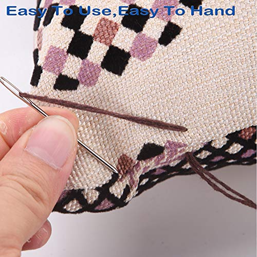 Orrdice 18+1PCS Large Eye Blunt Needles, Stainless Steel Yarn Knitting Needles, Sewing Needles, Crafting Knitting Weaving Stringing Needles,Perfect for Finishing Off Crochet Projects. - color: 18 PCS