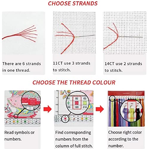 Findvoor Stamped Cross Stitch Kits for Beginners Full Range of Cross Stitching Embroidery Pattern for Adults, 11CT DIY Needlepoint Embroidery Starter Kits-Moon Mountains Rivers 17.7x17.7 inch - color: StampedKits 26