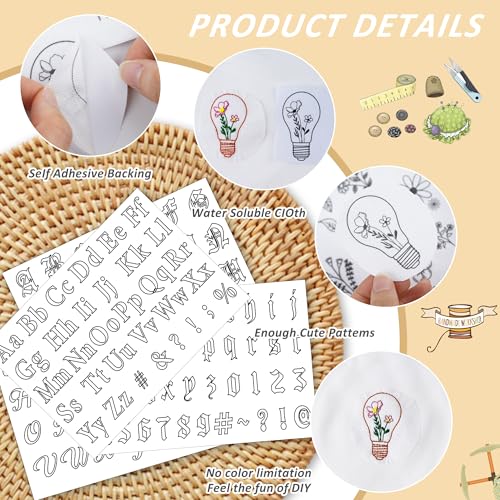 Letter Alphabet Embroidery Patterns, Water Soluble Stick and Stitch Paper - style: Letter976