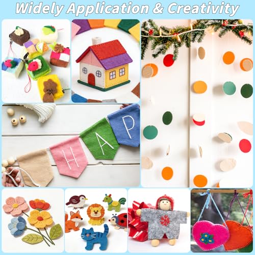 45 PCS Felt Fabric Sheets 6 x 6 Inch 2mm Craft Felt Sheets - size: 6x6in
