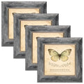 XUANLUO 5x5 Picture Frames Set of 4,Rustic Retro Photo Frame(Grey) - color: Grey-4pcs, size: 5 x 5 inch