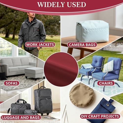 Thick Twill Fabric by The Yard, 58" W 0.75mm Polyester Twill Woven Lining Fabric Soft Excellent Luster Upholstery Fabric for Bags, Cushion, Chair, DIY Projects, 2 Yards Wine Red - color: Wine Red, size: Pre Cut - 2 Yards