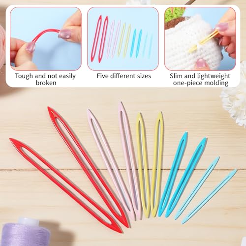10 Pcs Yarn Needles Large Eye for Crochet Plastic Large Eye Sewing Needles for Thick Bulky Yarn Crochet Supplies and Accessories for Sewing Knitting Weaving