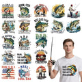 Dtf Transfers Ready to Press - 20Pcs Gone Fishing Dad Iron on Transfer for Tshirts, Father's Day Iron on Decals Patches, Fish Lovers Heat Transfer for DIY Clothes Bags Hats Dad Gifts - color: Dad Fishing480