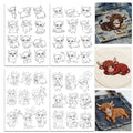 ORIGACH 4 Sheets A4 Highland Cow Water Soluble Embroidery Patterns, Stick and Stitch Paper for Animal-Themed DIY Sewing, Beginners Hand Sewing Stabilizers - color: Highland Cow